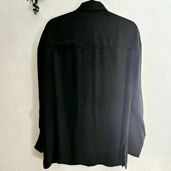 Babaton Aritzia Notion Button  Down long Sleeve Oversized Black Shirt top… - Picture 7 of 10